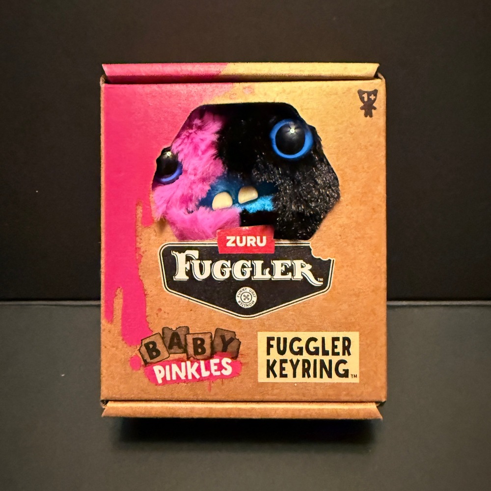 Zuru Fuggler Keyring Baby Pinkles Kids Pink Black New Funny Ugly Monster Plush